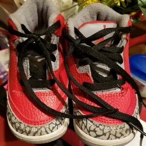 Nike Jordan Red and Gray Kids Sneakers 5 C